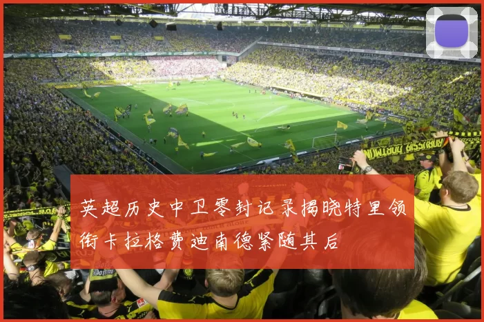 英超历史中卫零封记录揭晓特里领衔卡拉格费迪南德紧随其后